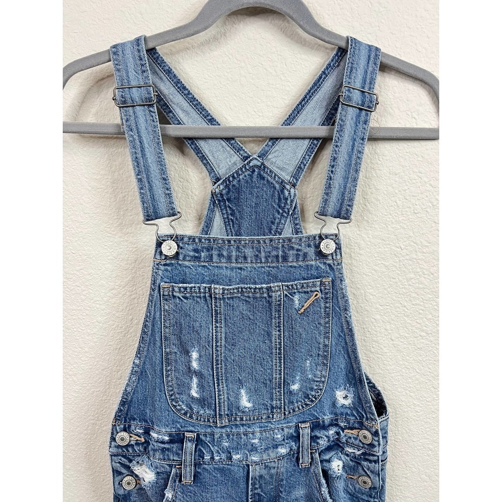 American Eagle Outfitters Blue Distressed Jeans Overalls - Picture 2 of 10